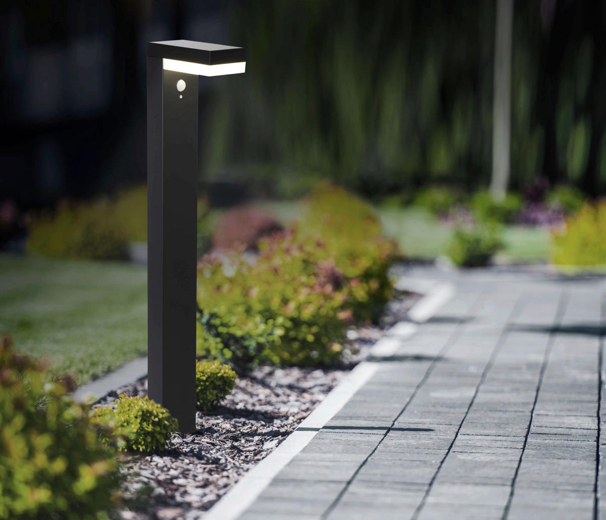 LED-Solarleuchte 2096297 schwarz Metall B/H/T: ca. 9,5x50x16,6 cm LED Solar Außenleuchte "Filius" - schwarz (9,50/50,00/16,60cm) - Näve Leuchten