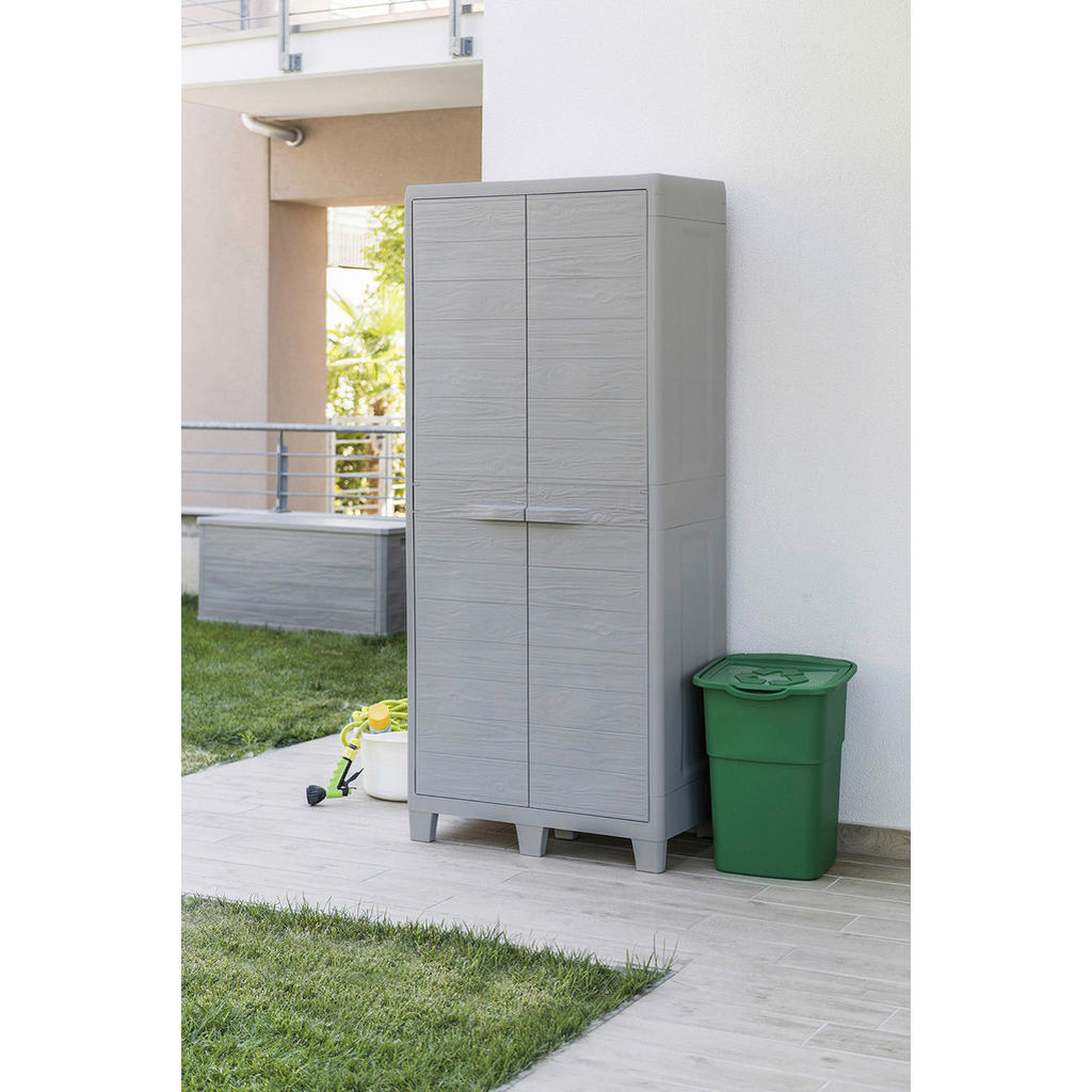 Thumbnail - Toomax Kunststoffschrank Woodys grau Kunststoff B/H/L: ca. 182x46x78 cm