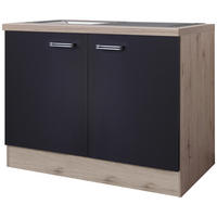 Spülenschrank Elva anthrazit B/H/T: ca. 100x86x60 cm Elva - Eiche/anthrazit (100,00/86,00/60,00cm) - Flex-Well