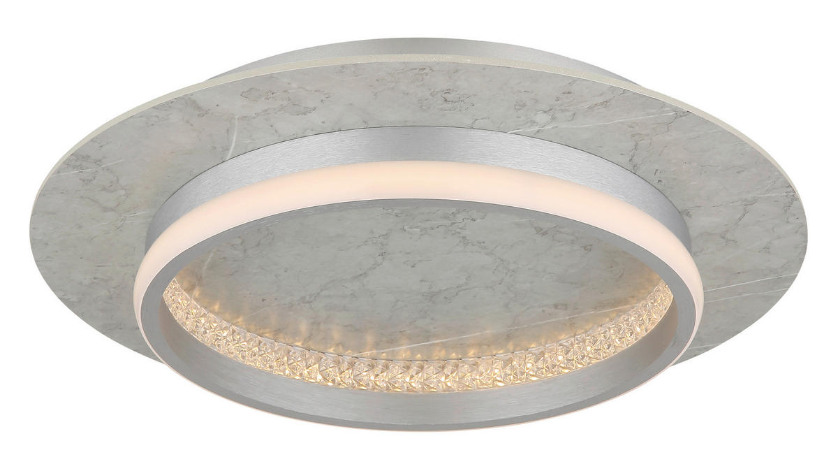 GLOBO LED-Deckenleuchte MARY 62000102 Opal silber klar Metall Kunststoff H/D: ca. 8,2x40 cm 1 Brennstellen MARY - klar/Opal (40,00/8,20cm) - GLOBO