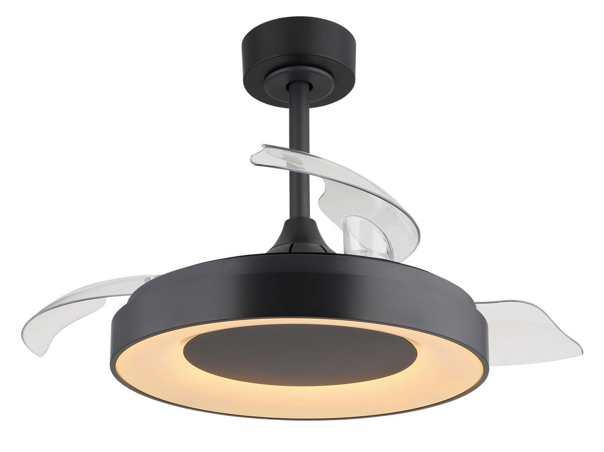 GLOBO Deckenventilator transparent grau Opal H/D: ca. 44,8x91 cm max. 40 W ELINA - Opal/transparent (91,00/44,80cm) - GLOBO