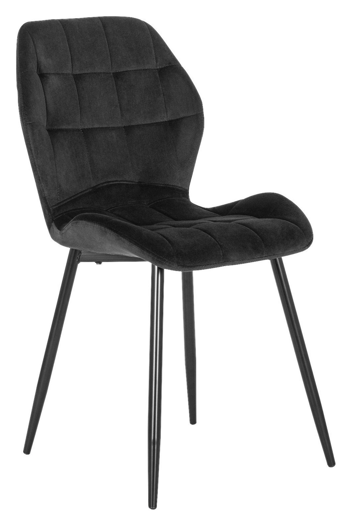 Stuhl LUCKY schwarz Velourstoff B/H/T: ca. 47x86x58 cm LUCKY - schwarz (47,00/86,00/58,00cm) - WIPMEB