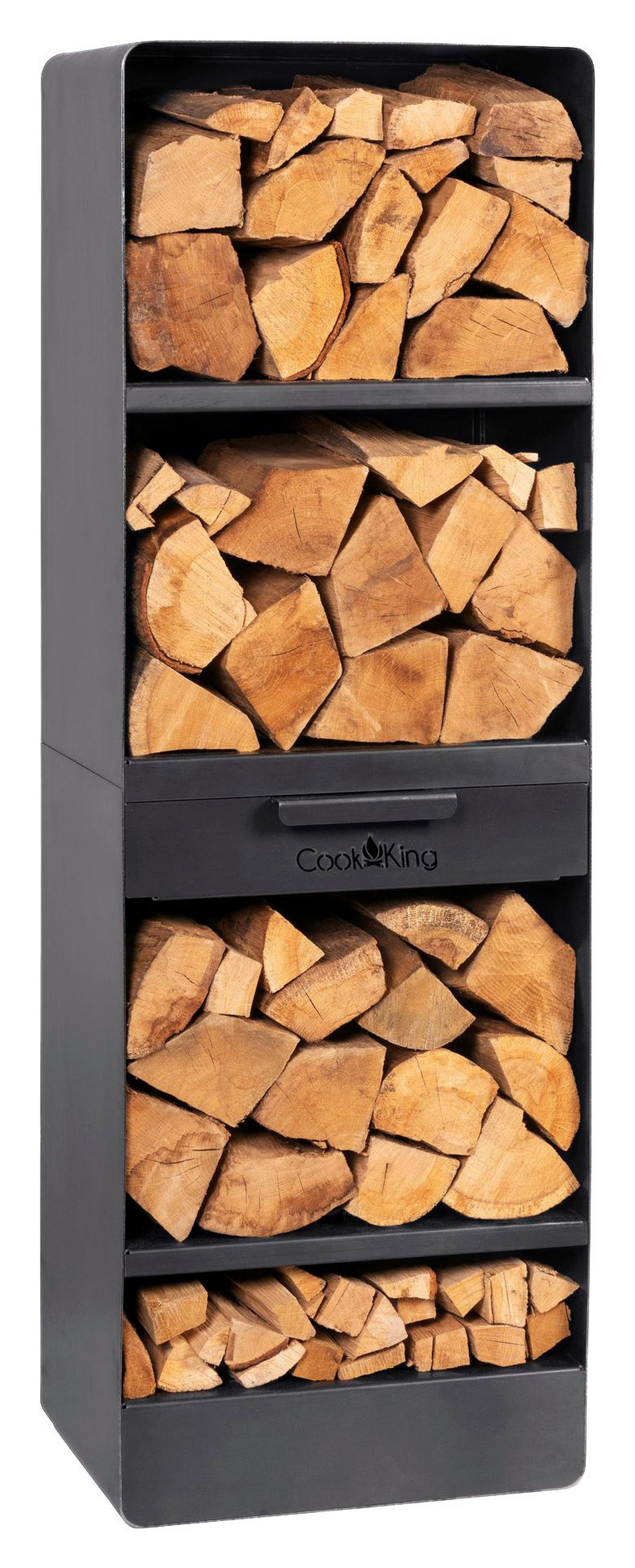 CookKing Kaminholzregal Vento schwarz B/H/T: ca. 40x120x30 cm Vento - schwarz (40,00/120,00/30,00cm) - CookKing