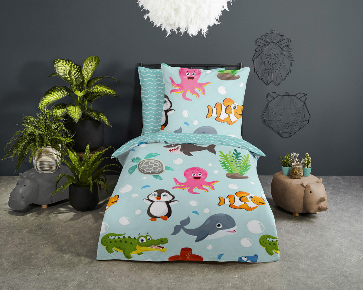 Baumwoll Bettwäsche Seaworld Renforce Seaworld - Multi (135,00/200,00cm) - Good Morning
