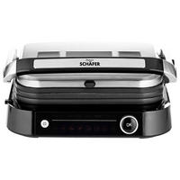 SCHÄFER Kontaktgrill schwarz Kunststoff Edelstahl B/H/L: ca. 22x43x38 cm Kontaktgrill_mit_7_Funktionen_LED - schwarz (38,00/22,00/43,00cm) - SCHÄFER