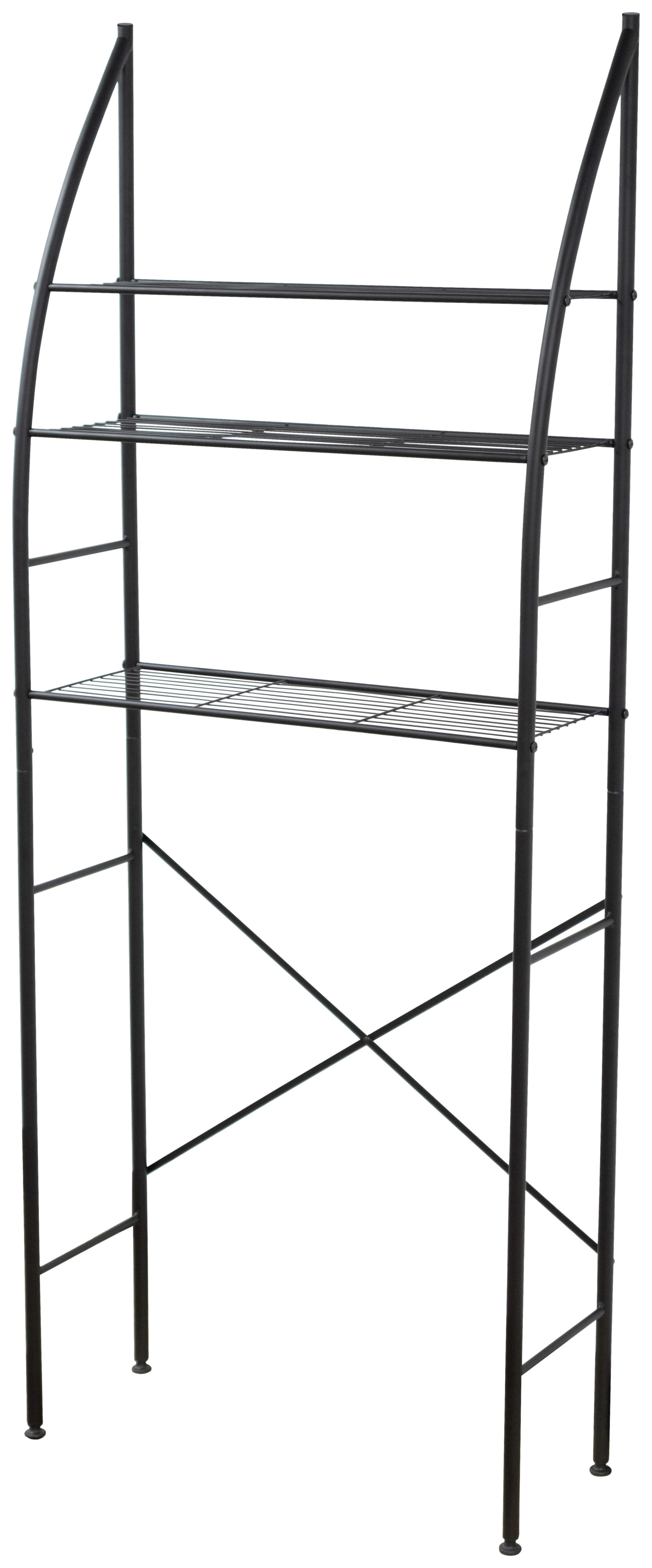 Regal schwarz Stahl B/H/L: ca. 25x166x66 cm Waschmaschinenregal - schwarz (66,00/25,00/166,00cm)