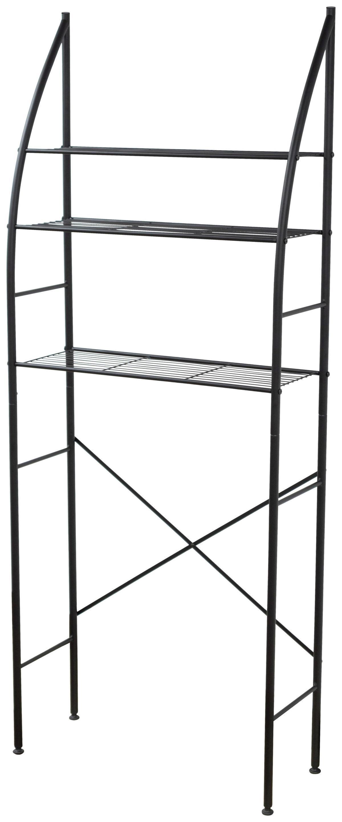 Regal schwarz Stahl B/H/L: ca. 25x166x66 cm Waschmaschinenregal - schwarz (66,00/25,00/166,00cm)