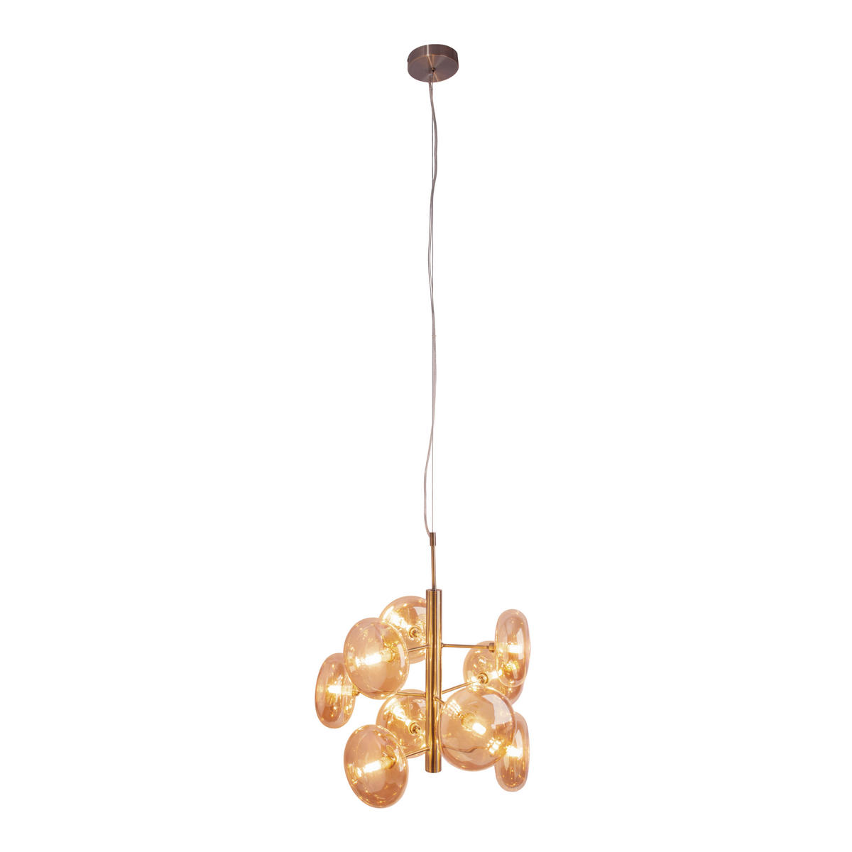 Näve Leuchten Pendelleuchte 7092857 gold Metall Glas B/H/T: ca. 53x55x53 cm G9 9 Brennstellen Orion - gold (53,00/55,00/53,00cm) - Näve Leuchten