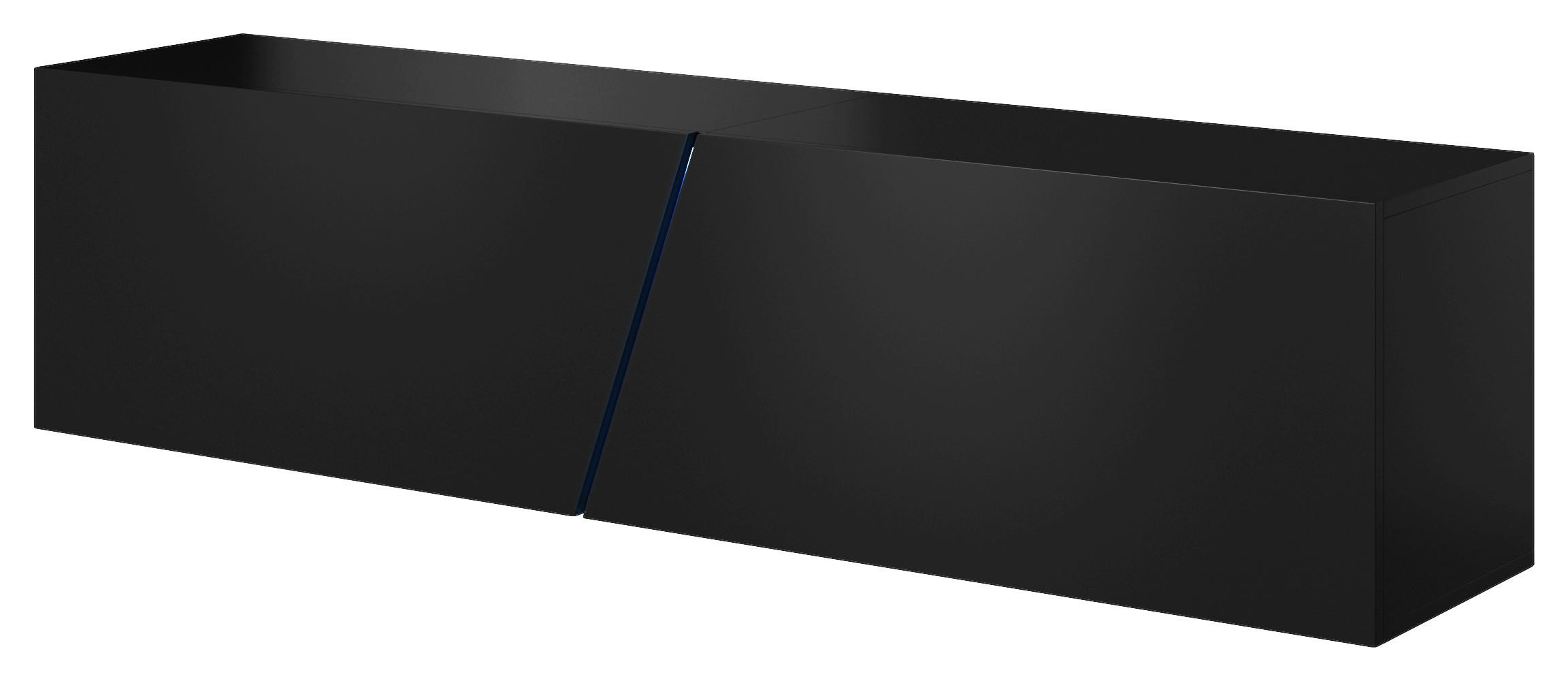 TV-Board Slant schwarz schwarz Hochglanz B/H/T: ca. 160x50x40 cm