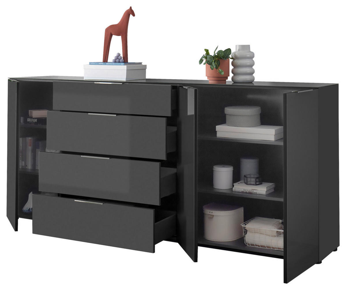 Kommode Santorin anthrazit B/H/T: ca. 226x99x40 cm Santorin - anthrazit (226,00/99,00/40,00cm)