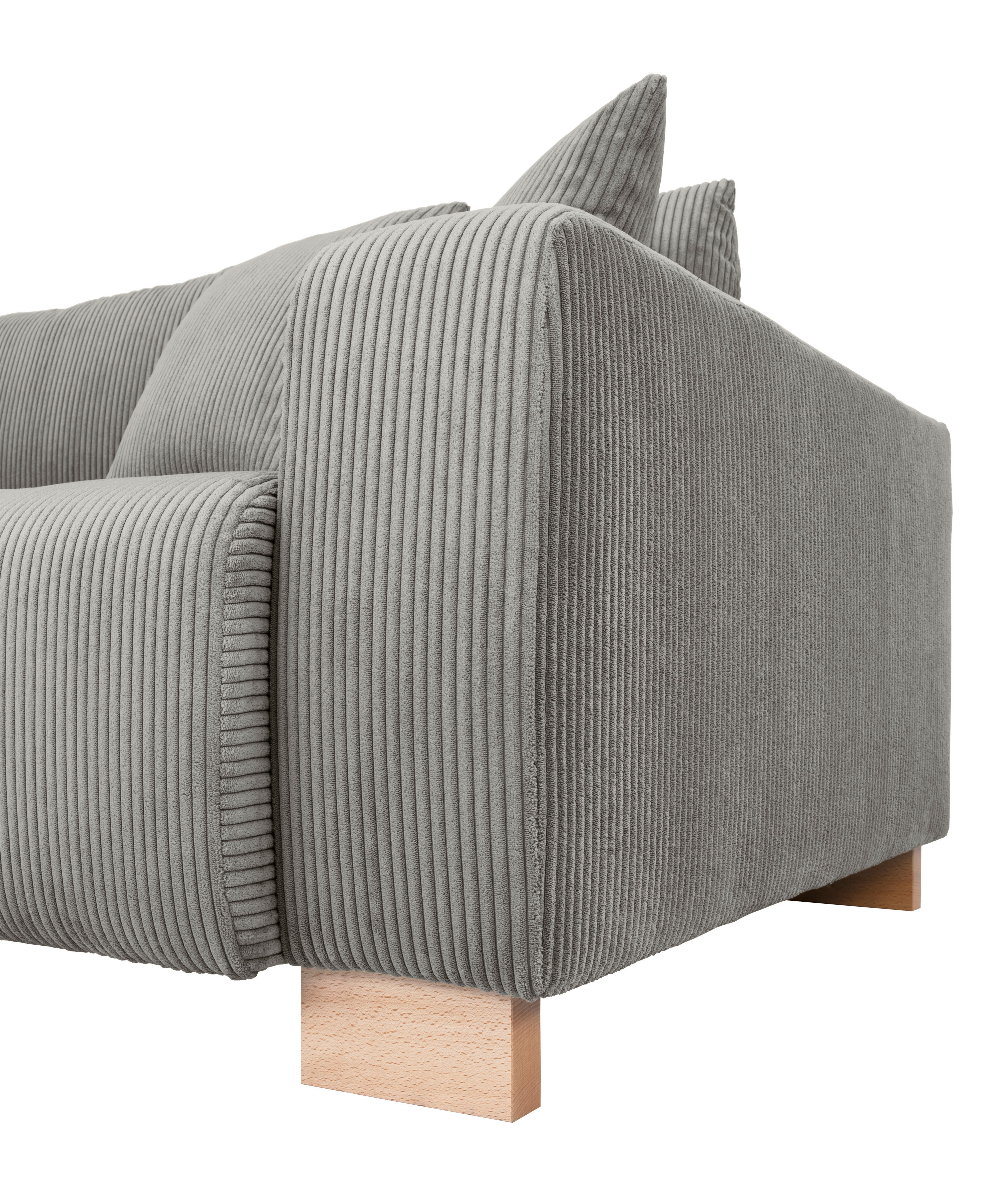 Big Sofa Alpha New dunkelgrau Microfaser B/H/T: ca. 244x85x112 cm Alpha New - buche/dunkelgrau (244,00/85,00/112,00cm)