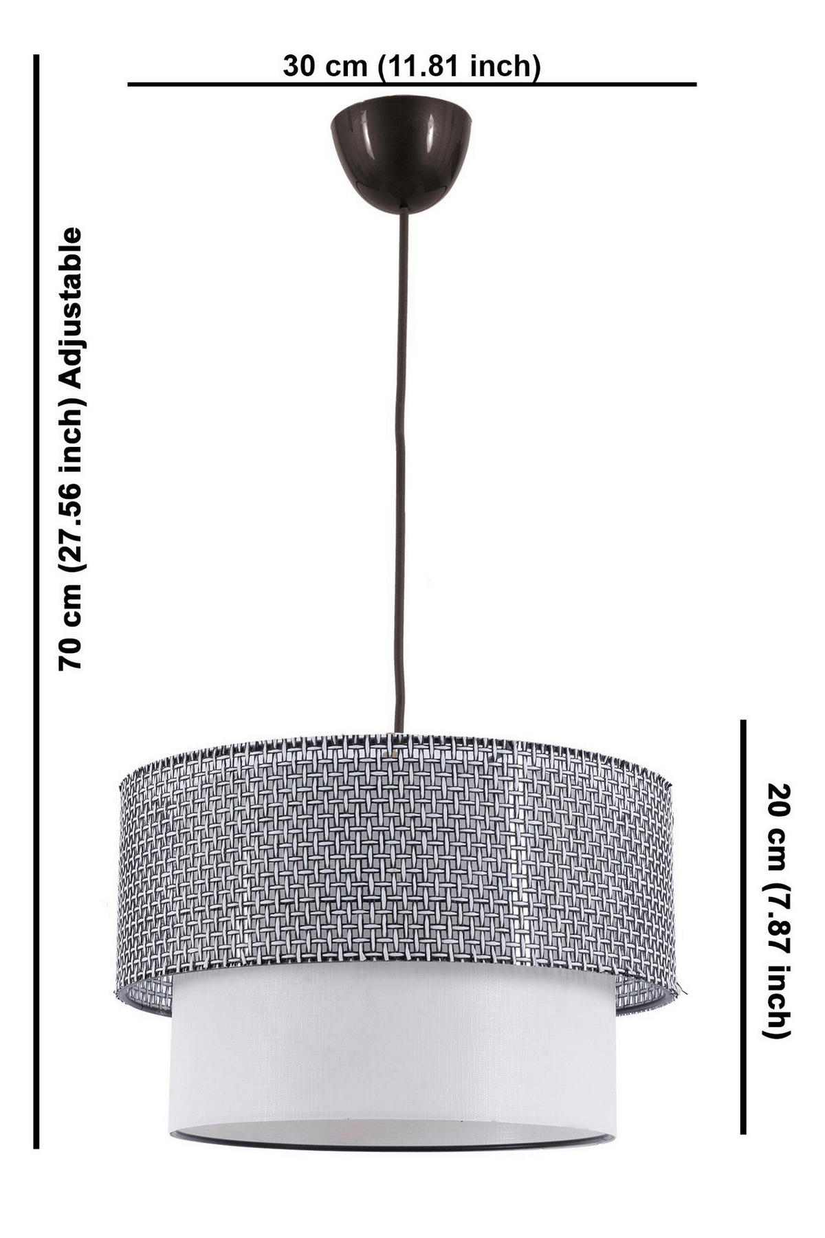 Opviq Pendelleuchte Coral grau weiß Baumwolle Metall B/H/T/L/D: ca. 30x70x30x30x30 cm E27 1 Brennstellen Coral - weiß/grau (30,00/30,00/70,00cm) - Opviq