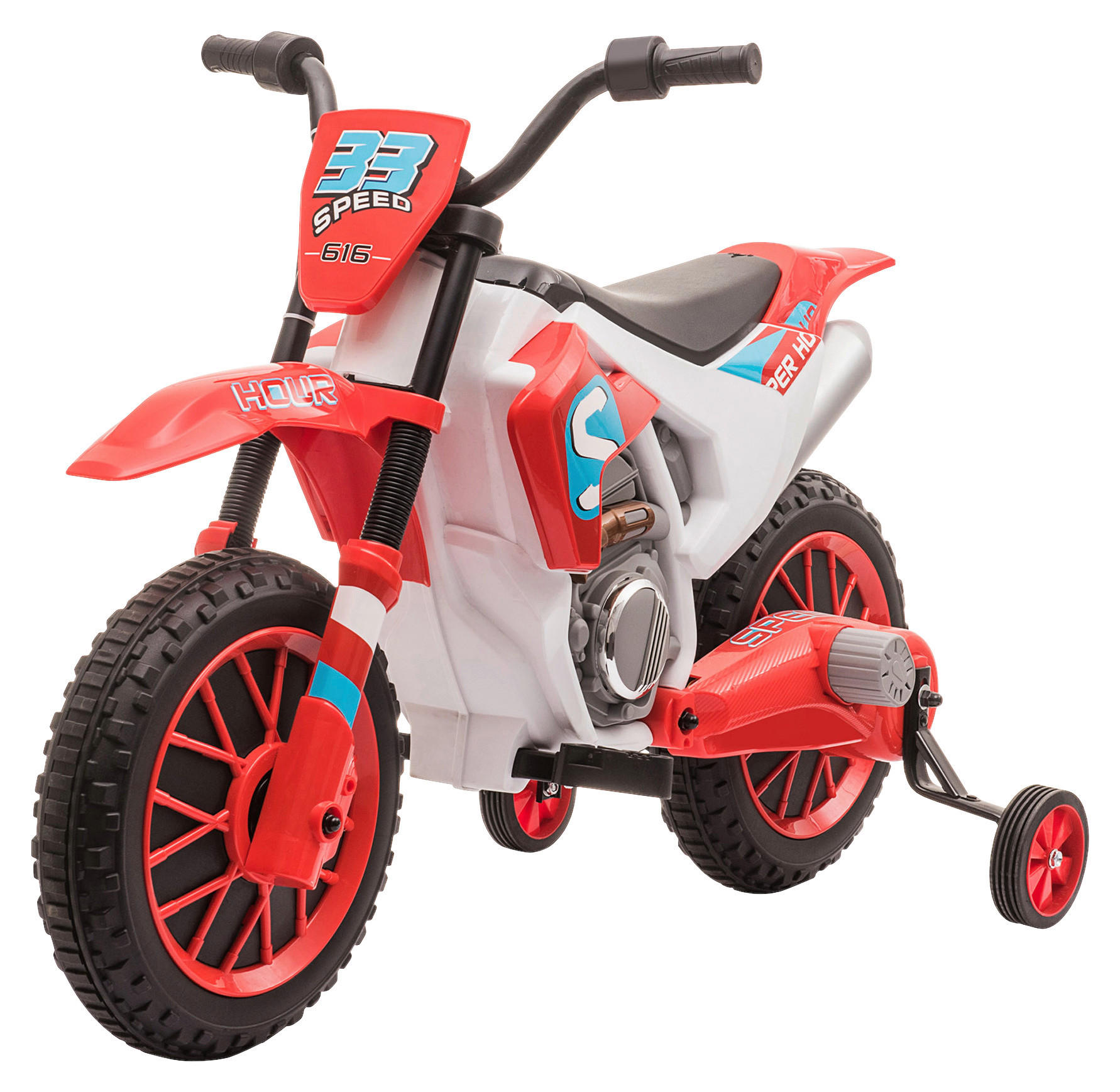 HOMCOM Kinder-Elektromotorrad rot B/H/L: ca. 51,5x68x106,5 cm Kinder-Elektromotorrad - rot (106,50/51,50/68,00cm) - HOMCOM