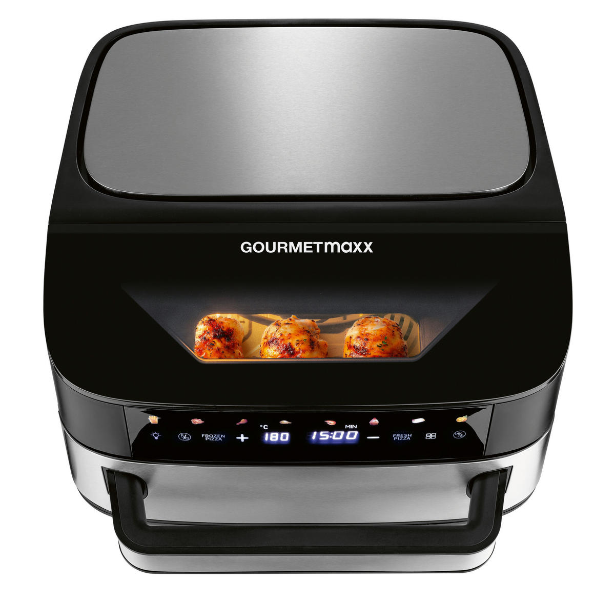 GOURMETmaxx Heißluftfritteuse Heißluftfritteuse - schwarz/silber (32,50/41,00/24,00cm) - GOURMETmaxx