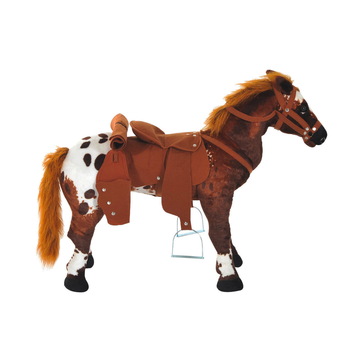 HOMCOM Kinder Schaukelwippe B/H/L: ca. 28x60x85 cm Kinder_Reitpferd - braun (85,00/28,00/60,00cm) - HOMCOM