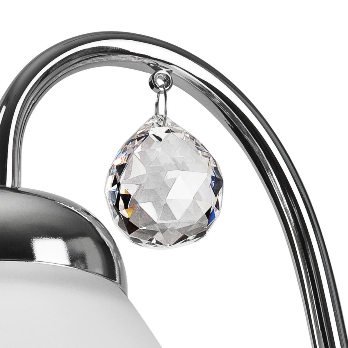Lamkur Wandleuchte MIRANDA 43586 Chrom Metall Glas H/L: ca. 20x14 cm E27 1 Brennstellen Miranda - Chrom (14,00cm) - Lamkur