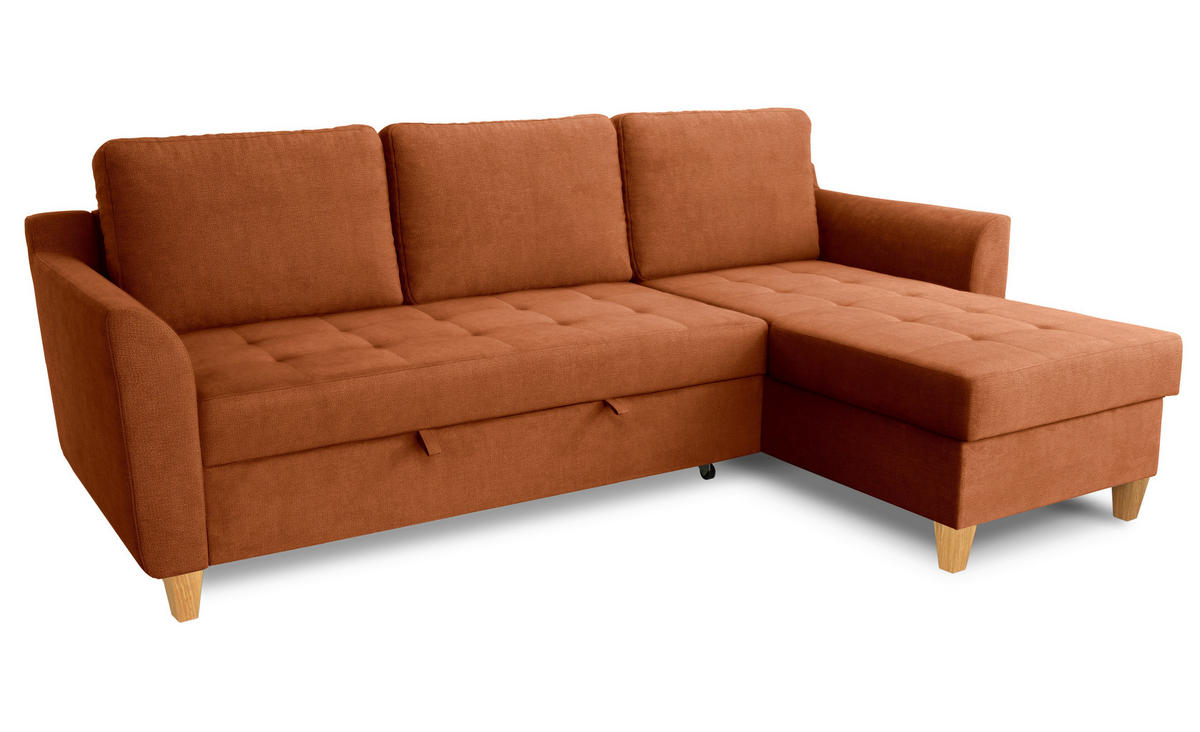 Ecksofa Liv terra Microfaser B/H/T: ca. 231x86x150 cm Liv - Eiche/terra (231,00/86,00/150,00cm)