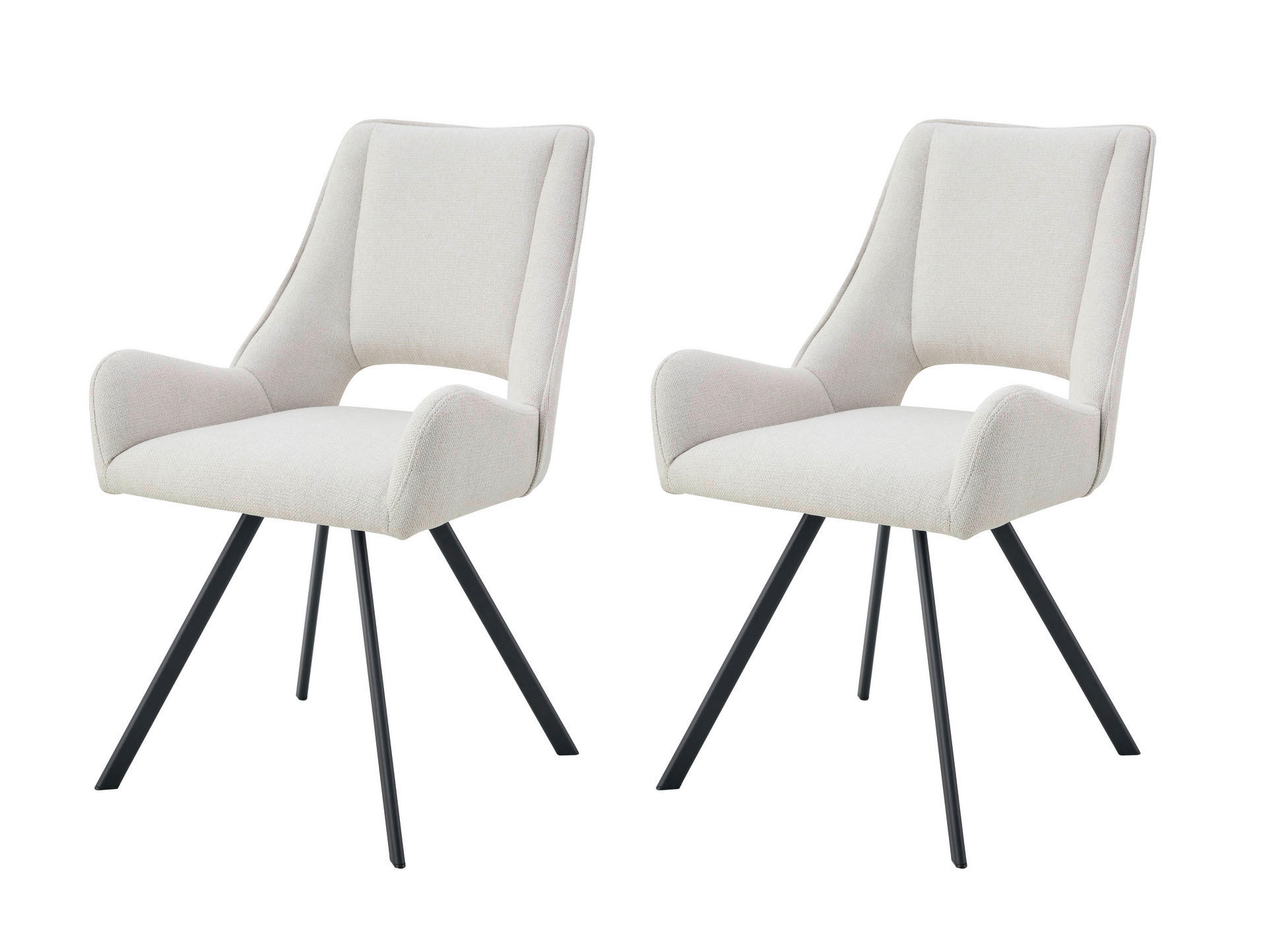 Stuhl HELEN, 2er Set creme schwarz Webstoff B/H/T: ca. 56x63x91 cm HELEN, 2er Set - creme/schwarz (56,00/63,00/91,00cm) - xonox.home