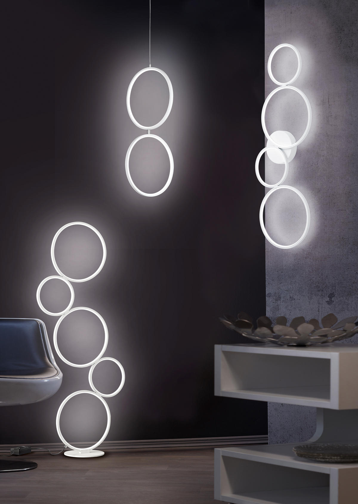 TRIO Stehleuchte 422610531 weiß Metall B/H: ca. 47x115 cm LED-Stehleuchte_Rondo - weiß (47,00/115,00cm) - Trio