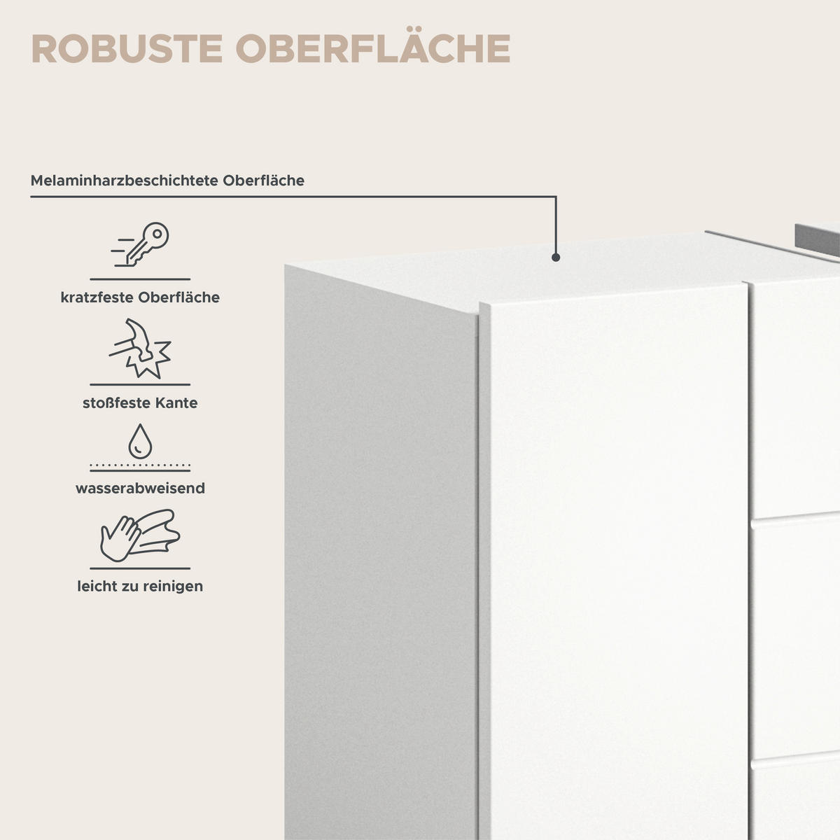 Badezimmer-Set VIRA weiß weiß Hochglanz B/H/T: ca. 210x190x34 cm VIRA - weiß (210,00/190,00/34,00cm) - xonox.home