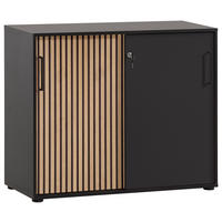 Büroschrank Hank schwarz matt B/H/T: ca. 100,1x83,6x41 cm Hank - schwarz (100,10/83,60/41,00cm) - Möbelpartner