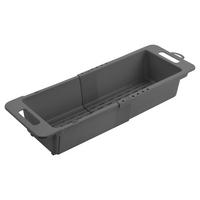 Metaltex Haushaltshelfer grau Kunststoff B/H/L: ca. 18x37,8x10 cm Spülkorb_Drain-Flex - grau (10,00/18,00/37,80cm) - Metaltex
