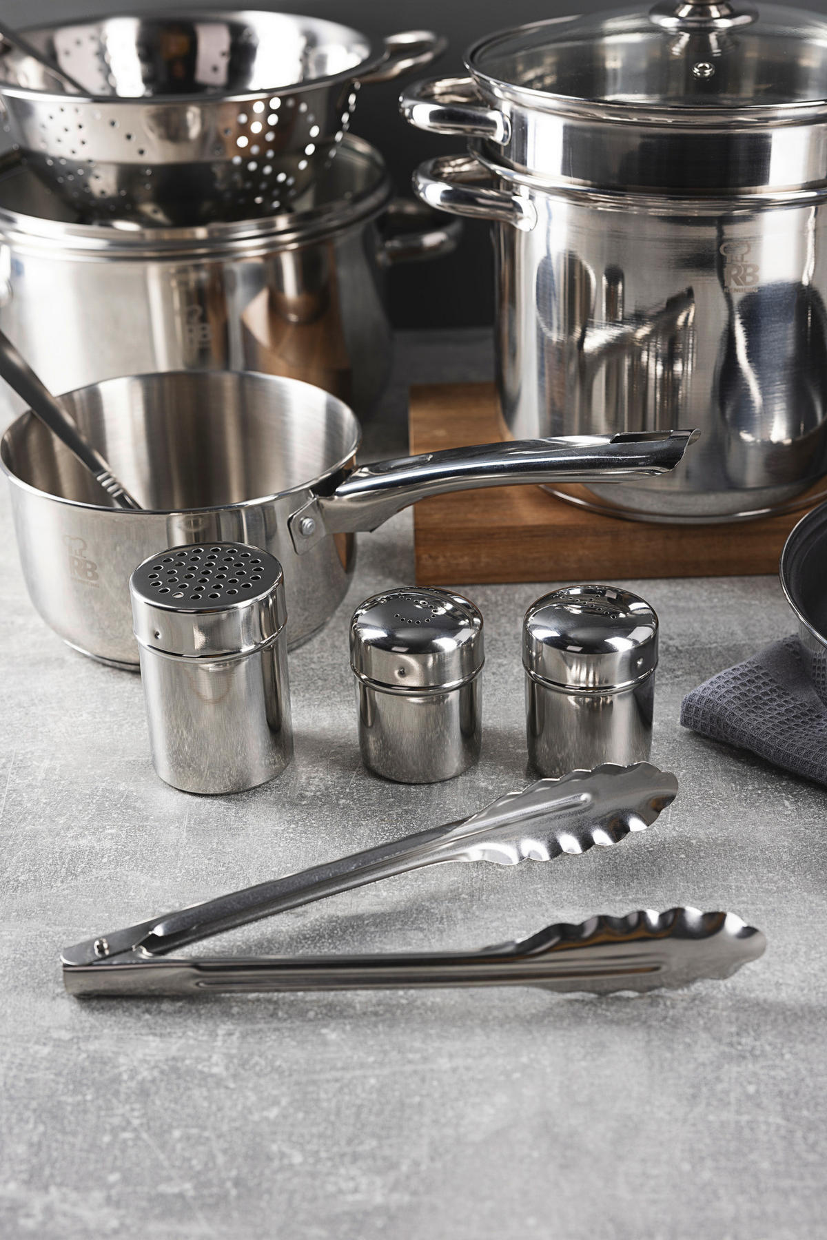 RENBERG Topfset Luca silber Edelstahl 18 tlg. Luca - silber - RENBERG