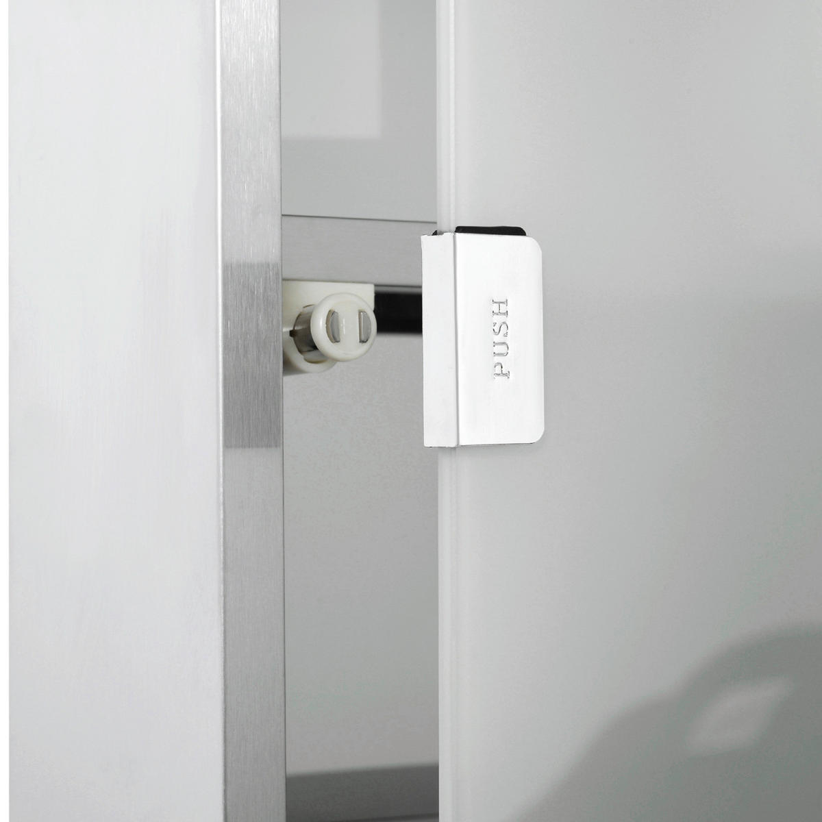 HOMCOM Medizinschrank silber Glas B/H/L: ca. 12x30x60 cm Medizinschrank - silber (60,00/12,00/30,00cm) - HOMCOM