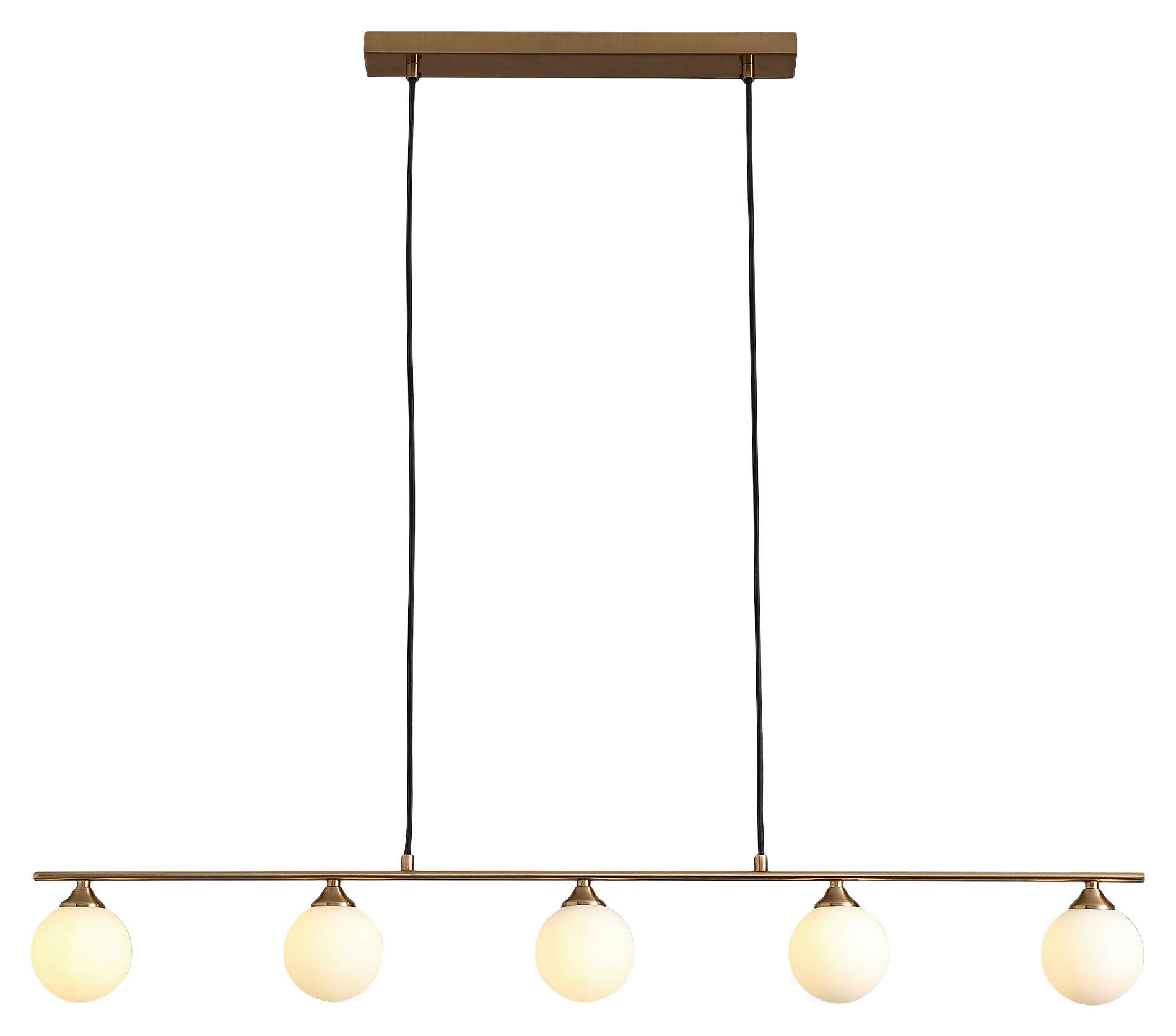 Housenordic Pendelleuchte 6406290 messing weiß Stahl Glas B/T: ca. 110x10 cm 5.0 Brennstellen Pendelleuchte - messing/weiß (110,00/10,00cm) - Housenordic