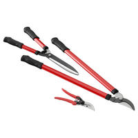 Outsunny Gartenwerkzeug-Set rot Kunststoff B/H/L: ca. 20x2,4x65 cm Gartenwerkzeug-Set - rot (65,00/20,00/2,40cm) - Outsunny