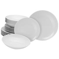 CreaTable Teller-Set Valencia weiß Porzellan Valencia - weiß - CreaTable