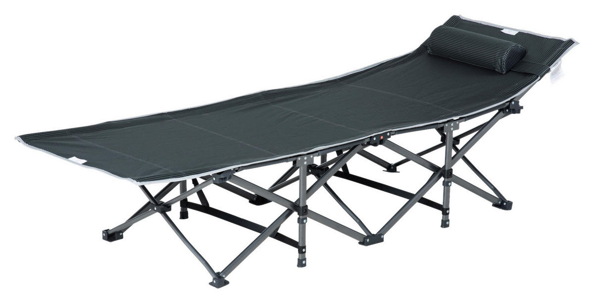Outsunny Campingbett B/H/L: ca. 64,5x53x188 cm Campingbett - grau (188,00/64,50/53,00cm) - Outsunny