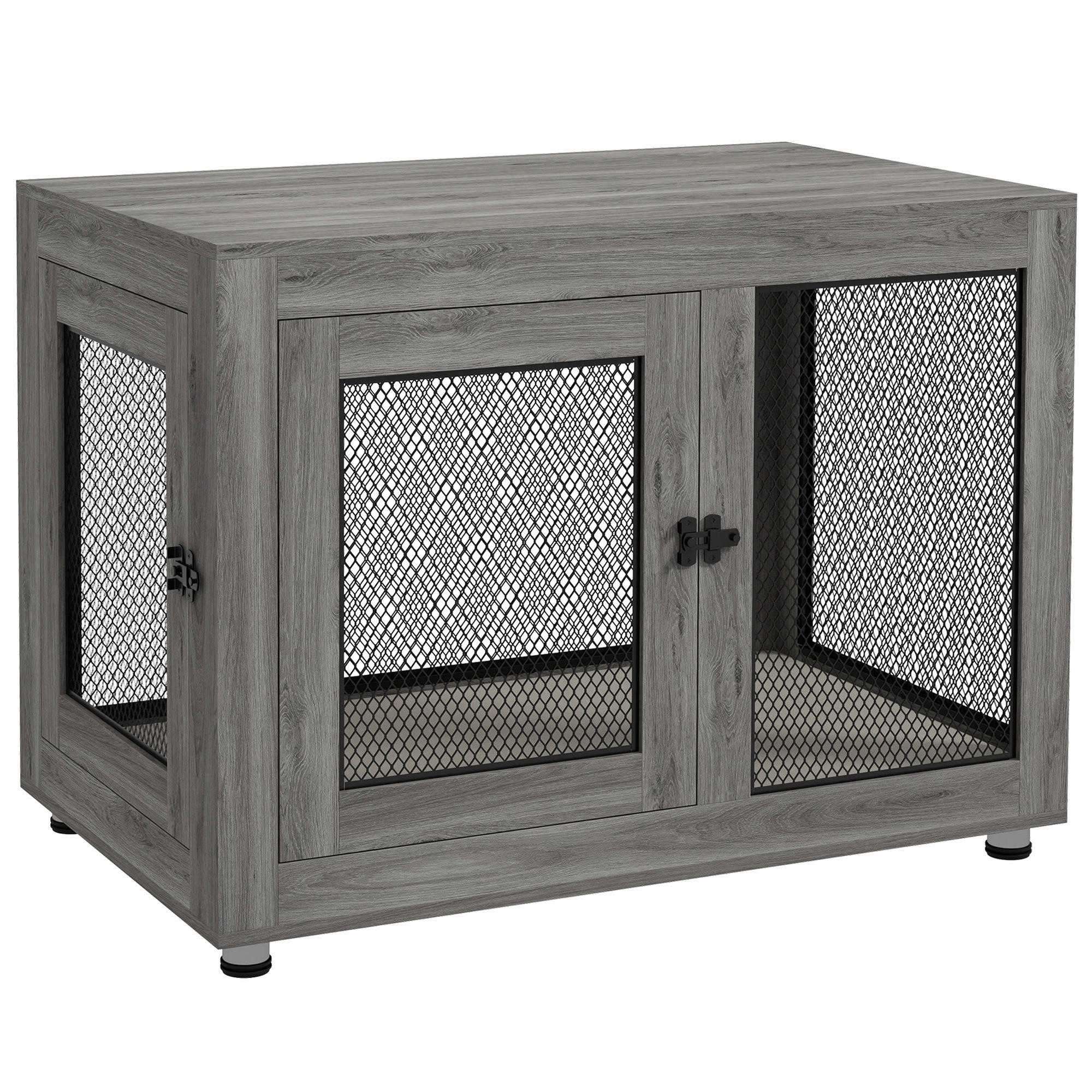 PawHut Hundekäfig grau Spanplatte B/H/L: ca. 60x71,5x94 cm Hundekäfig - grau (94,00/60,00/71,50cm) - PawHut