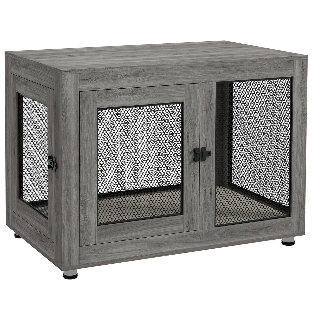 PawHut Hundekäfig grau Spanplatte B/H/L: ca. 60x71,5x94 cm Hundekäfig - grau (94,00/60,00/71,50cm) - PawHut
