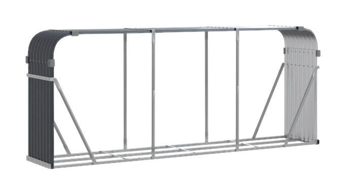 VidaXL Kaminholzhalter anthrazit B/H: ca. 234x100 cm Kaminholzhalter - anthrazit (234,00/100,00cm) - VidaXL