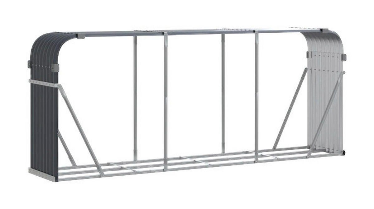 VidaXL Kaminholzhalter anthrazit B/H: ca. 234x100 cm Kaminholzhalter - anthrazit (234,00/100,00cm) - VidaXL