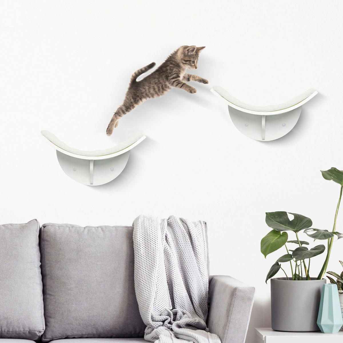 PawHut Wand-Katzenbett weiß MDF B/H/L: ca. 28x21x41 cm Wand-Katzenbett - weiß (41,00/28,00/21,00cm) - PawHut