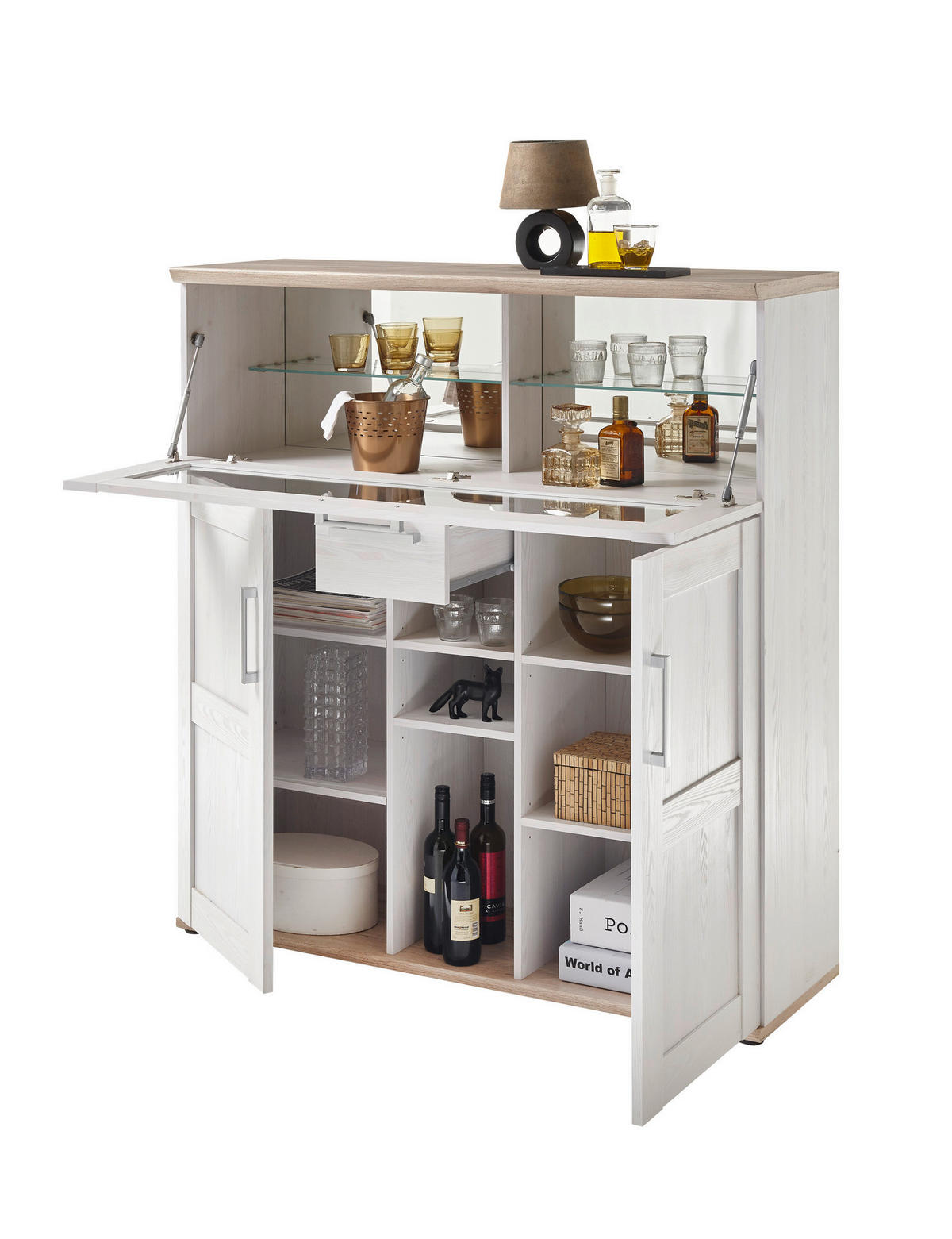 Barelement Romance Sibiu Lärche Nachbildung San-Remo Nachbildung B/H/T: ca. 128x136x42 cm Romance - (128,00/136,00/42,00cm)