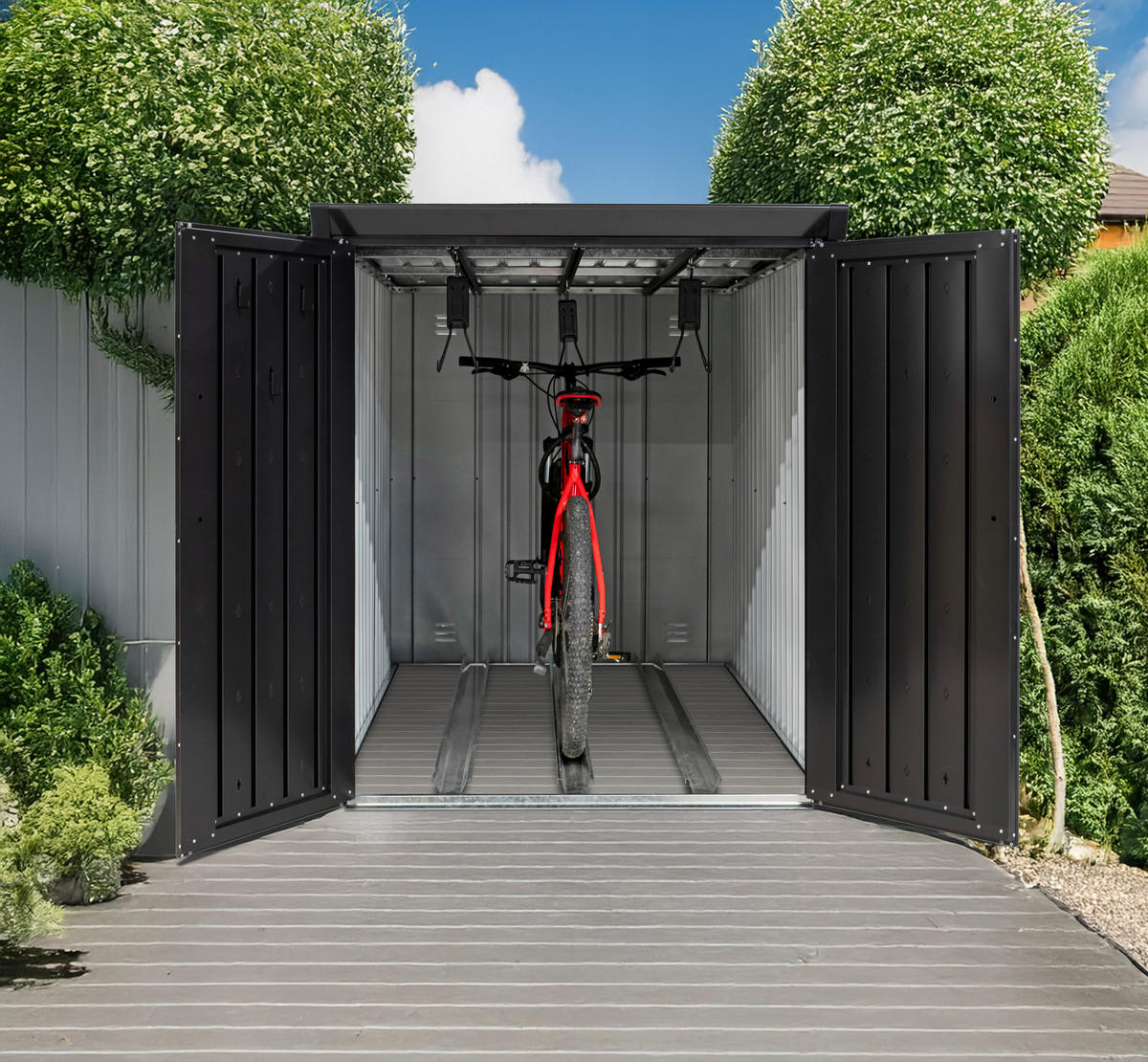 Westmann Fahrradgarage Velos schwarz B/H/L: ca. 133x151x222 cm Velos - schwarz (222,00/133,00/151,00cm) - Westmann