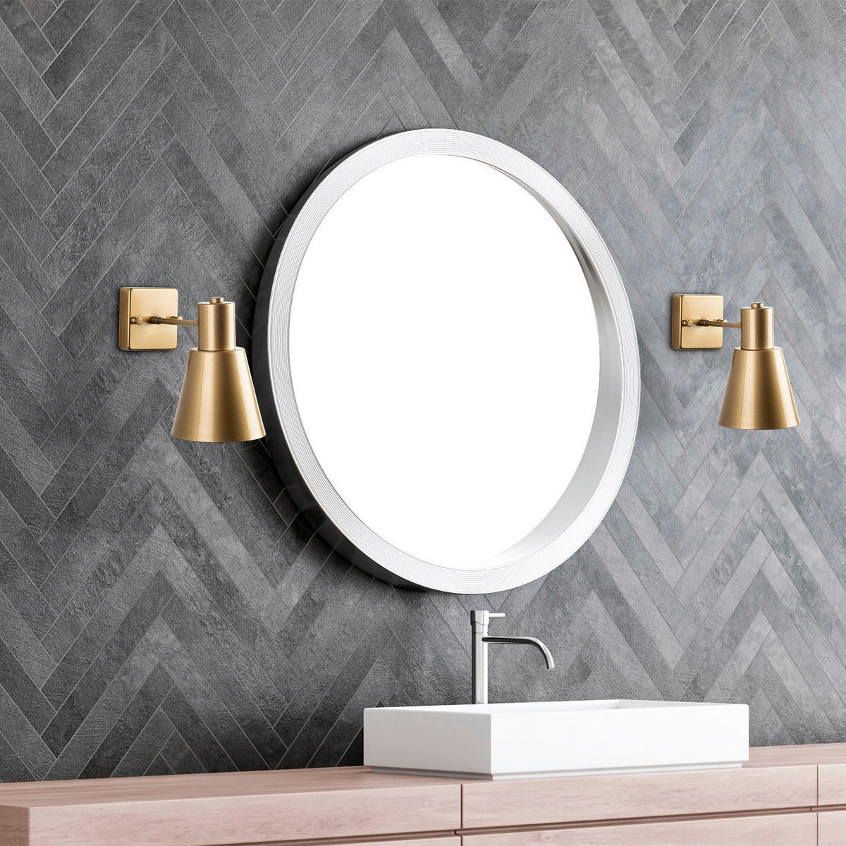 Opviq Wandleuchte gold Metall B/H/L: ca. 24x21x14 cm E27 1 Brennstellen Funnel - gold (14,00/24,00/21,00cm) - Opviq