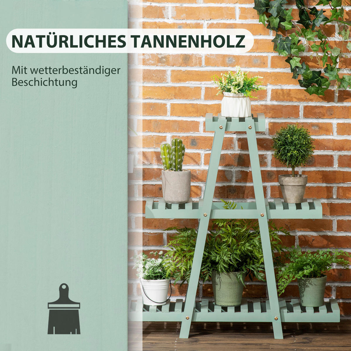 Outsunny Pflanzenständer Pflanzenständer - grün (76,00/26,00/76,00cm) - Outsunny