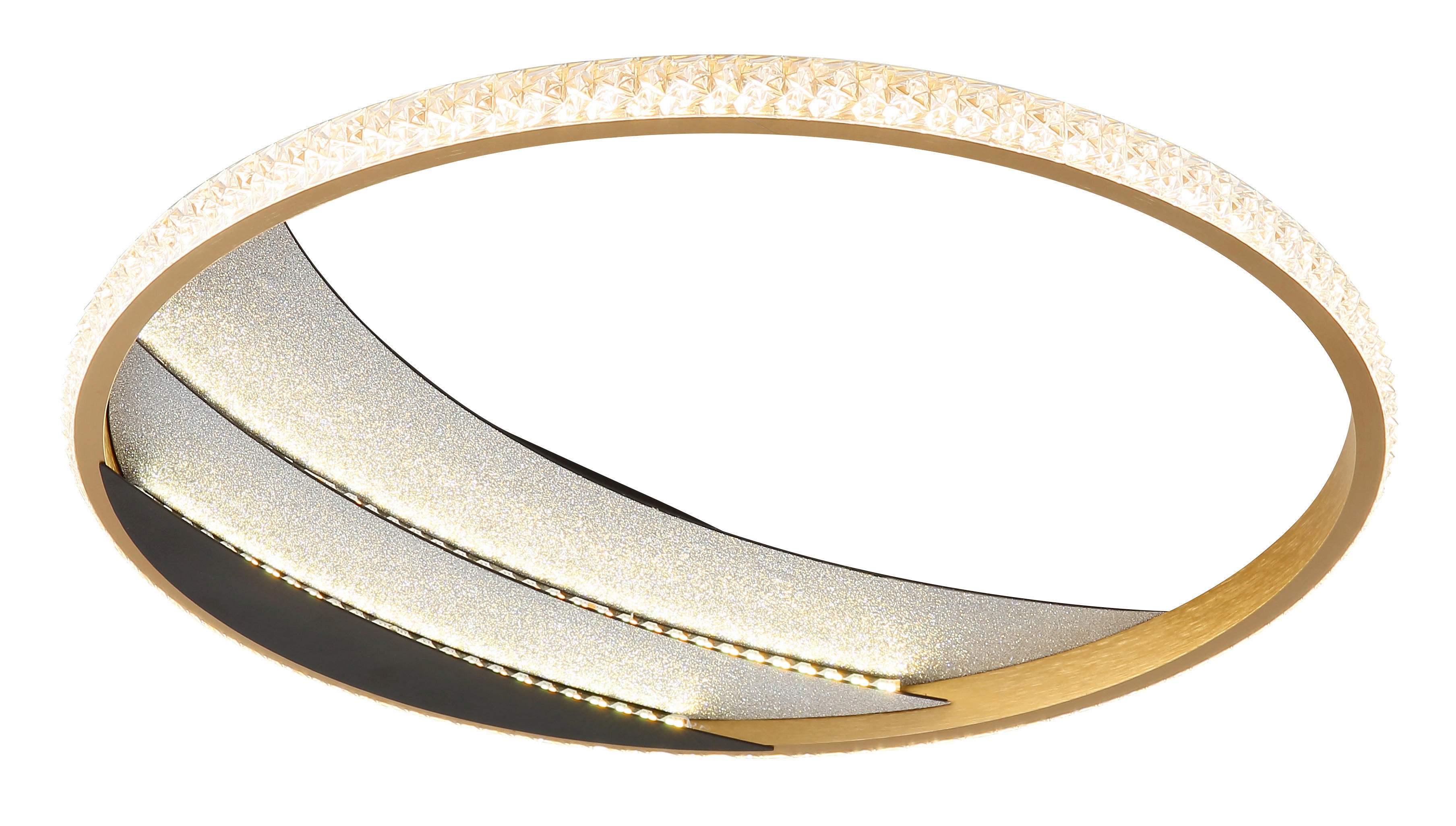 GLOBO Deckenleuchte schwarz gold klar Metall Aluminium Kunststoff H/D: ca. 6x41 cm 1 Brennstellen Constance - gold/klar (41,00/6,00cm) - GLOBO