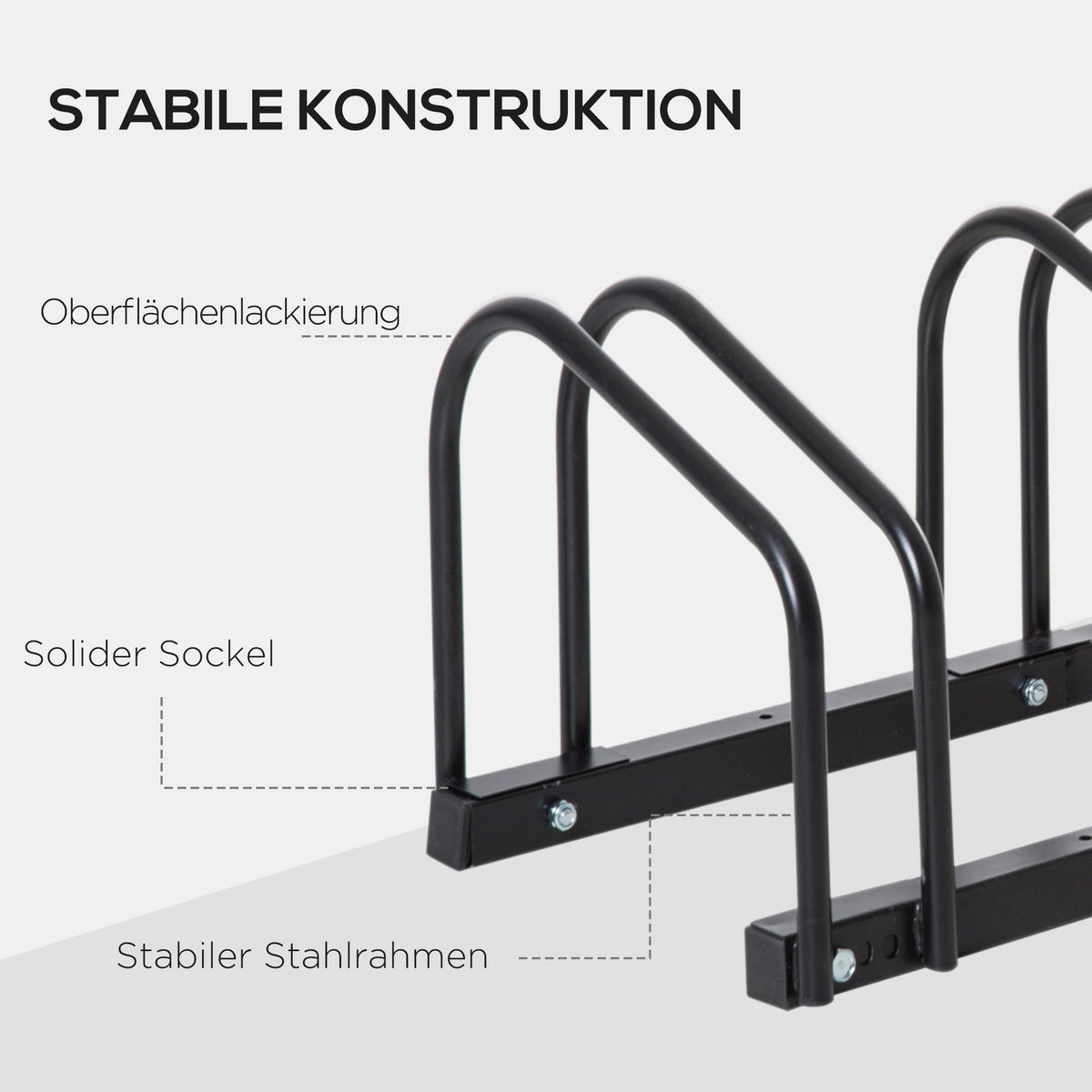 HOMCOM Fahrrad-Zubehör schwarz schwarz B/H/L: ca. 33x179x27 cm Fahrradhalter - schwarz (27,00/33,00/179,00cm) - HOMCOM