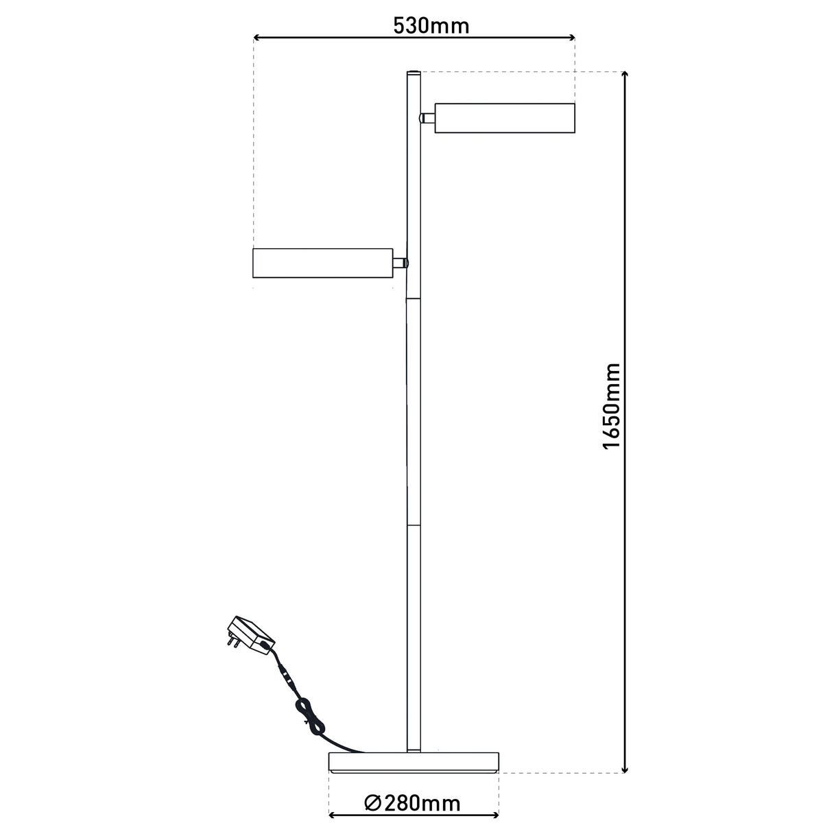 Näve Leuchten LED-Stehleuchte beige Kunststoff Metall B/H/T: ca. 53x165x28 cm TESSA - beige (53,00/165,00/28,00cm) - Näve Leuchten