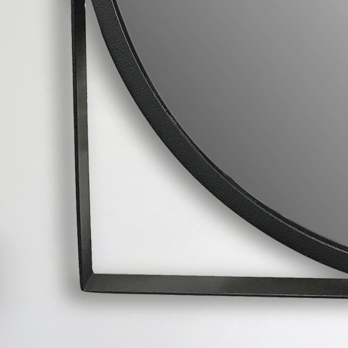 Wandspiegel schwarz Metall T/D: ca. 2,5x54 cm Wandspiegel - schwarz (54,00cm) - Wohnling