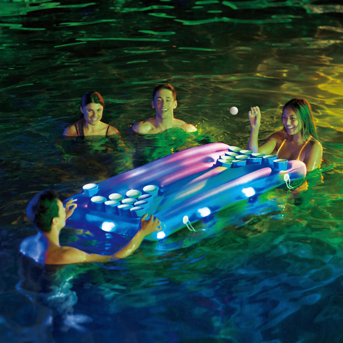 Summer Waves Bierpong Poolspiel Bällen transparent B/H/L: ca. 84x19x160 cm Bällen - transparent (160,00/84,00/19,00cm) - Summer Waves