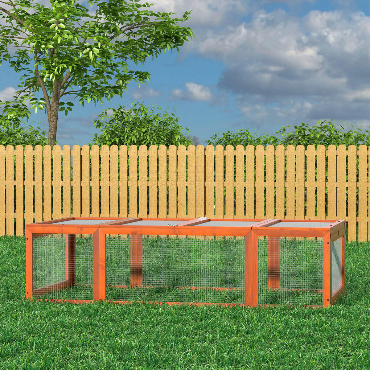 PawHut Stall orange Holz B/H/L: ca. 90x180x48 cm Kleintierstall - orange (48,00/90,00/180,00cm) - PawHut