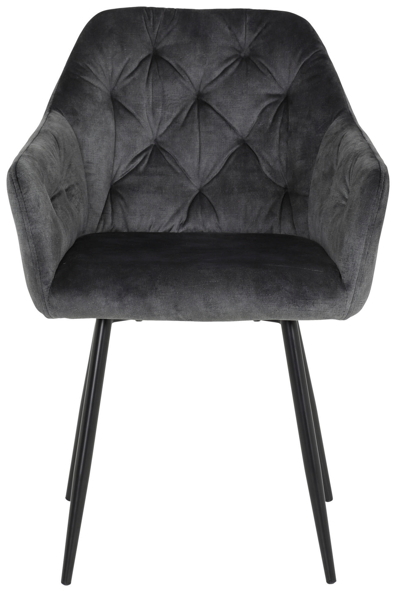 Thumbnail - Stuhl Tina 2er Set anthrazit Vintage Samtoptik B/H/T: ca. 56x81x62 cm