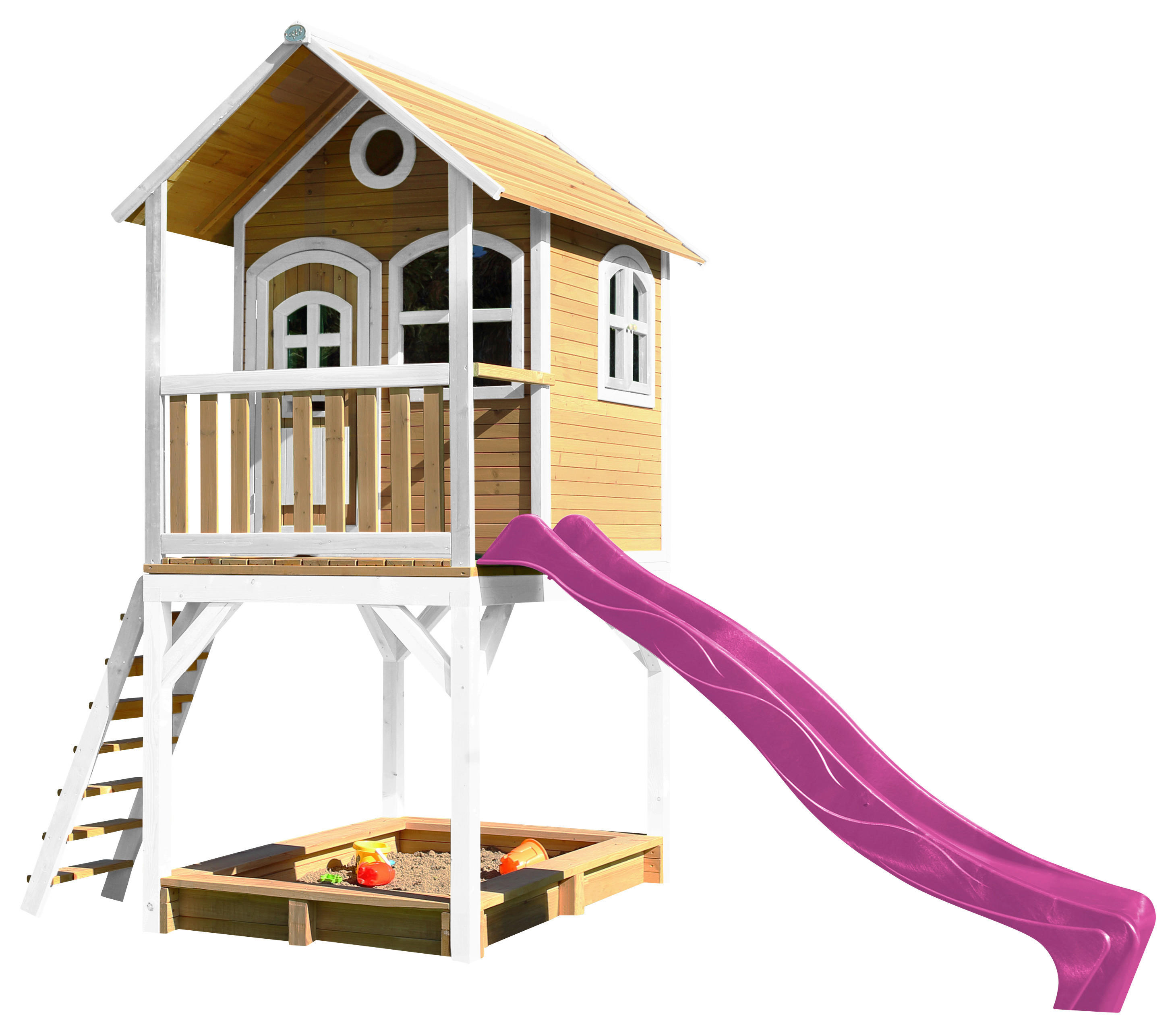 AXI Spielhaus Sarah braun B/H/L: ca. 370x291x191 cm Sarah - braun/lila (191,00/370,00/291,00cm) - AXI