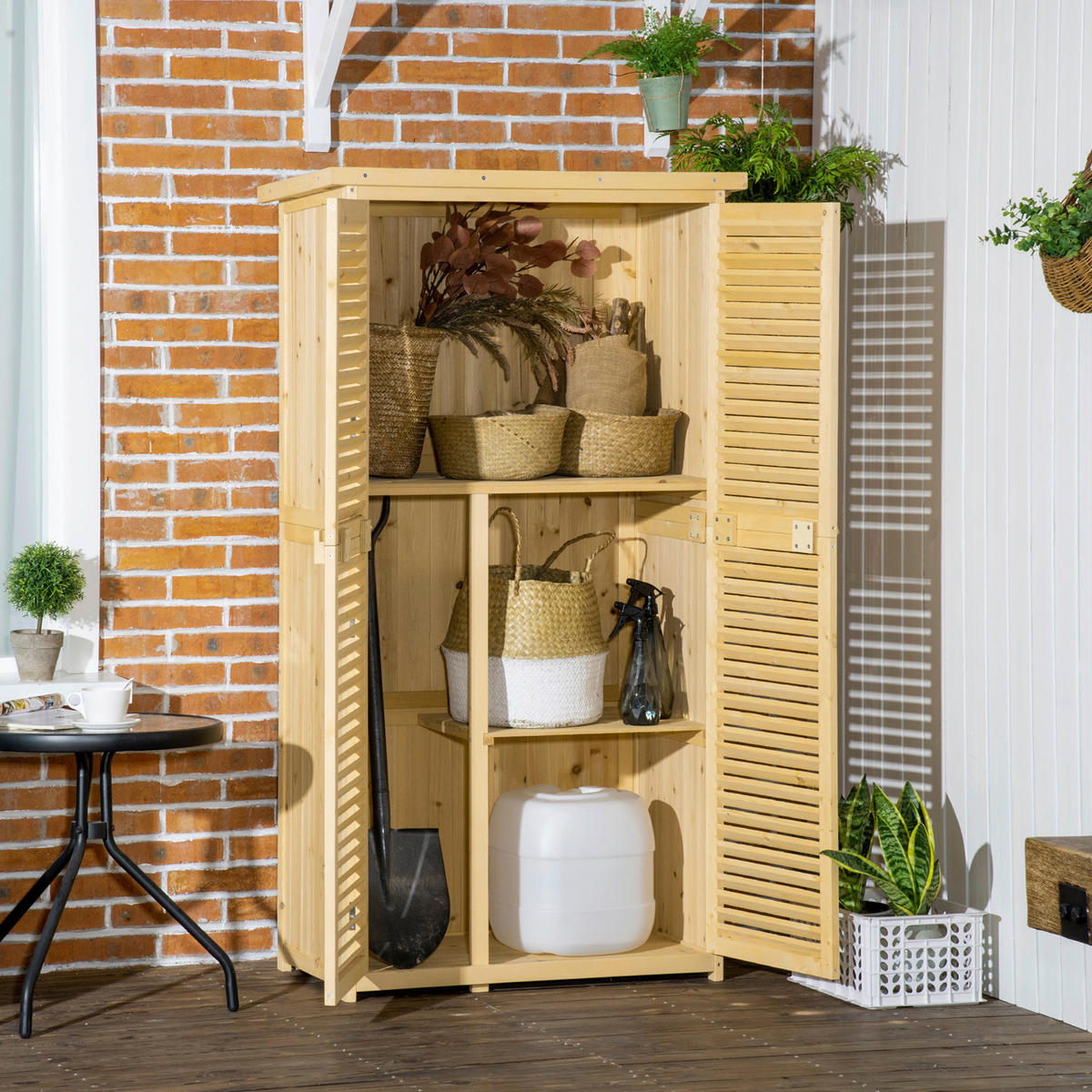 Outsunny Gartenhaus natur B/H/L: ca. 465x160x87 cm Gartenhaus - natur (87,00/465,00/160,00cm) - Outsunny